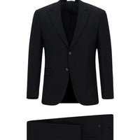 Koyu Lacivert 4 Drop Relaxed Fit Rahat Kesim Desenli Takım Elbise