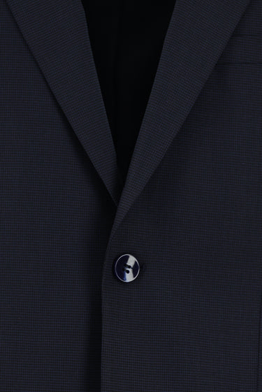 Orta Lacivert Regular Fit Yünlü Klasik Desenli Takım Elbise