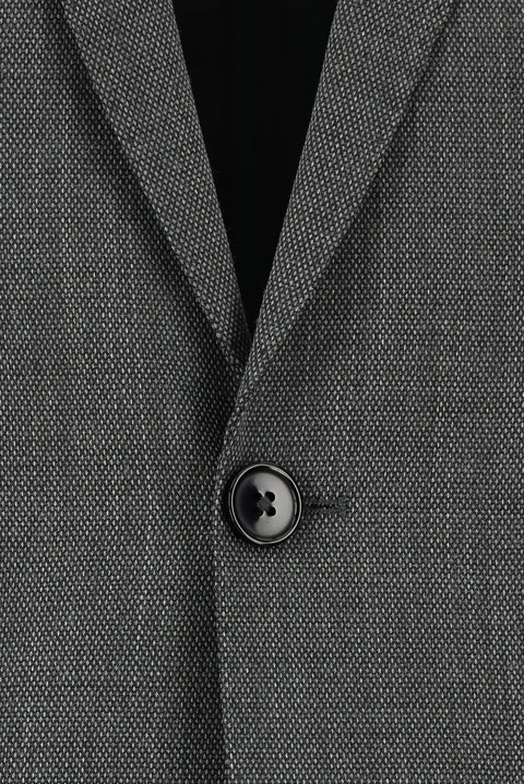 Orta Füme 7 Drop Slim Fit Dar Kesim Yünlü Desenli Takım Elbise