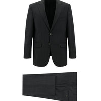Medium Gray 4-Drop Relaxed Fit Wool Patterned Suit