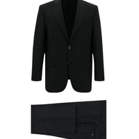 Koyu Antrasit 4 Drop Relaxed Fit Rahat Kesim Yünlü Desenli Takım Elbise