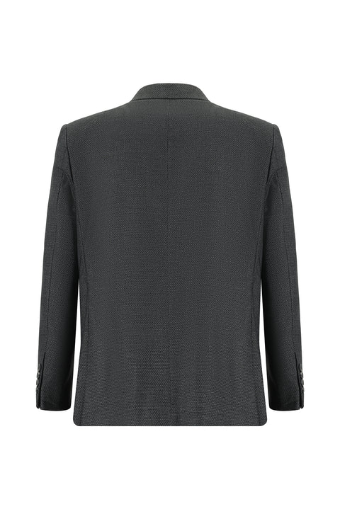 Koyu Füme 4 Drop Relaxed Fit Rahat Kesim Desenli Takım Elbise