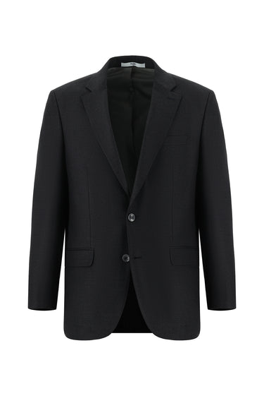 Koyu Antrasit Relaxed Fit Rahat Kesim Klasik Desenli Takım Elbise