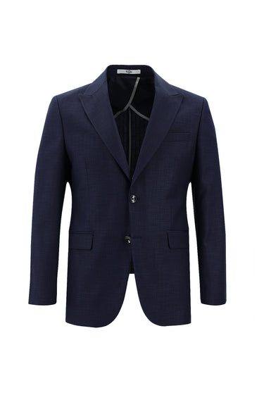 Orta Lacivert Slim Fit Dar Kesim Klasik Çizgili Takım Elbise