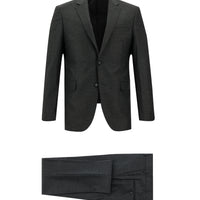 Koyu Füme 7 Drop Slim Fit Dar Kesim Çizgili Takım Elbise