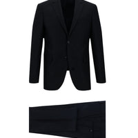 Koyu Lacivert 7 Drop Slim Fit Dar Kesim Çizgili Takım Elbise