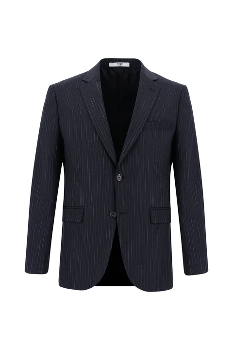 Koyu Antrasit 7 Drop Slim Fit Dar Kesim Çizgili Takım Elbise