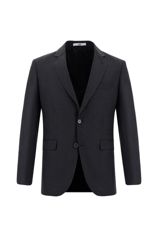 Orta Antrasit 7 Drop Slim Fit Dar Kesim Çizgili Takım Elbise
