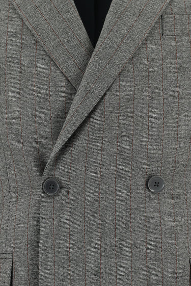 Açık Füme Regular Fit Çizgili Kruvaze Takım Elbise