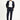 Koyu Lacivert Slim Fit Dar Kesim Çizgili Kruvaze Takım Elbise