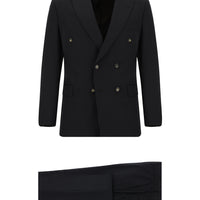 Acı Kahve Slim Fit Dar Kesim Çizgili Kruvaze Takım Elbise