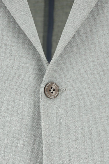 Açık Gri Slim Fit Dar Kesim Çizgili Beli Lastikli İpli Takım Elbise