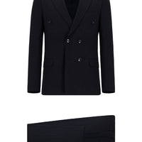 Koyu Lacivert Super Slim Fit Ekstra Dar Kesim Çizgili Beli Lastikli İpli Kruvaze Takım Elbise