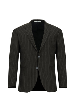 Koyu Antrasit 7 Drop Super Slim Fit Eksra Dar Kesim Çizgili Takım Elbise