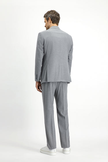 Orta Gri Regular Fit Çizgili Takım Elbise