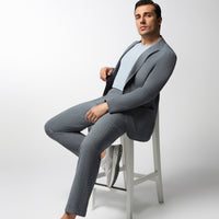 Orta Lacivert Regular Fit Desenli Takım Elbise