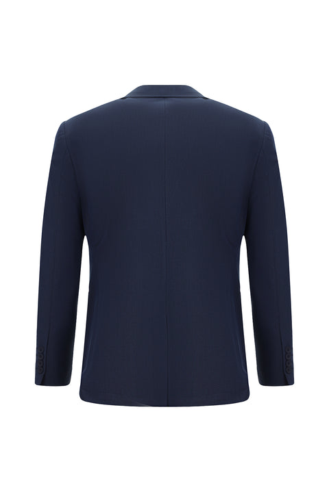 Orta Lacivert 7 Drop Super Slim Fit Eksra Dar Kesim Çizgili Takım Elbise