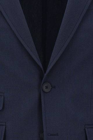 Orta Lacivert 7 Drop Super Slim Fit Eksra Dar Kesim Çizgili Takım Elbise