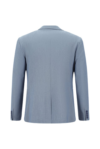 Açık Mavi 7 Drop Super Slim Fit Eksra Dar Kesim Çizgili Takım Elbise