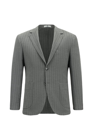 Açık Antrasit 7 Drop Slim Fit Dar Kesim Çizgili Beli İpli Spor Takım Elbise