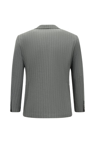Açık Antrasit 7 Drop Slim Fit Dar Kesim Çizgili Beli İpli Spor Takım Elbise