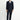 Koyu Lacivert Slim Fit Dar Kesim Çizgili Kruvaze Takım Elbise