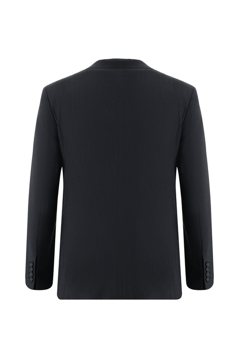Koyu Lacivert 7 Drop Super Slim Fit Eksra Dar Kesim Yünlü Çizgili Takım Elbise