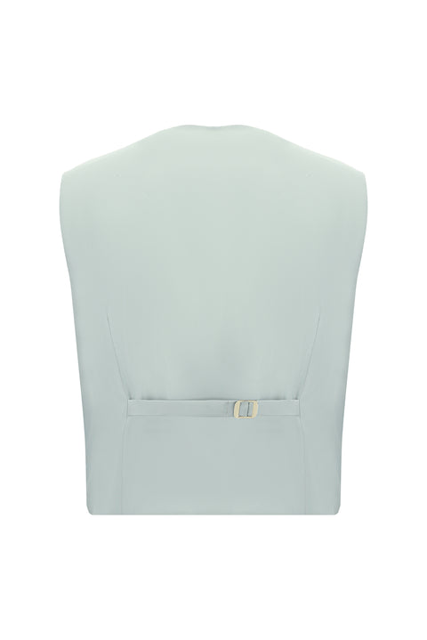 Açık Gri 7 Drop Slim Fit Dar Kesim Kombinli Yelekli Takım Elbise