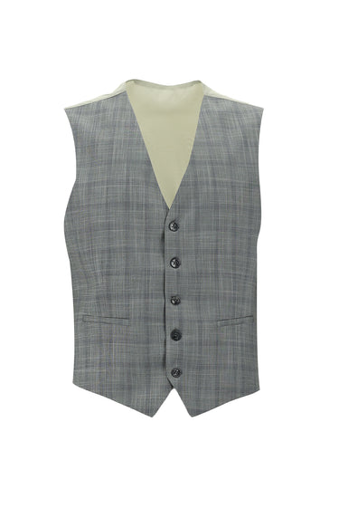 Orta Gri Slim Fit Dar Kesim Kombinli Yelekli Takım Elbise