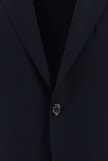 Koyu Lacivert Slim Fit Dar Kesim Klasik Ekose Takım Elbise