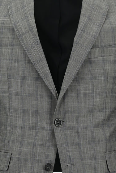 Açık Füme Slim Fit Dar Kesim Ekose Takım Elbise