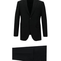 Siyah 7 Drop Slim Fit Dar Kesim Ekose Takım Elbise