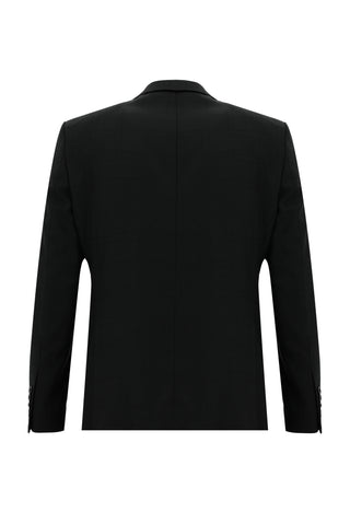 Siyah 7 Drop Slim Fit Dar Kesim Ekose Takım Elbise