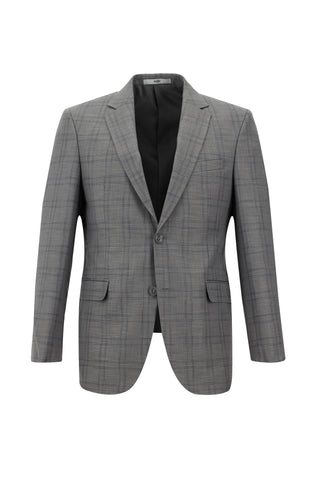 Açık Vizon 7 Drop Slim Fit Dar Kesim Ekose Takım Elbise