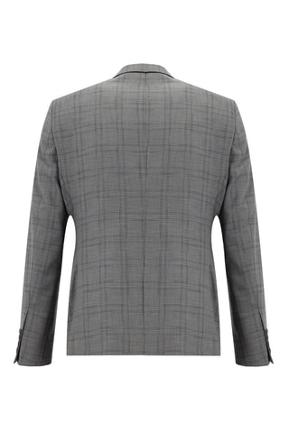 Açık Vizon 7 Drop Slim Fit Dar Kesim Ekose Takım Elbise