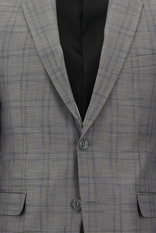 Açık Vizon 7 Drop Slim Fit Dar Kesim Ekose Takım Elbise