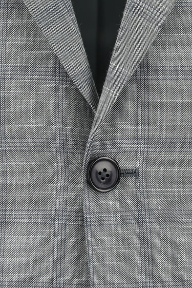 Orta Gri Slim Fit Dar Kesim Klasik Ekose Takım Elbise