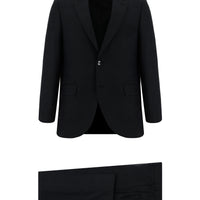 Black 6 Drop Regular Fit Standard Cut Patterned Suit