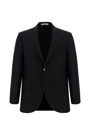 Siyah Regular Fit Klasik Desenli Takım Elbise