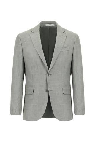 Orta Gri 7 Drop Slim Fit Dar Kesim Ekose Takım Elbise