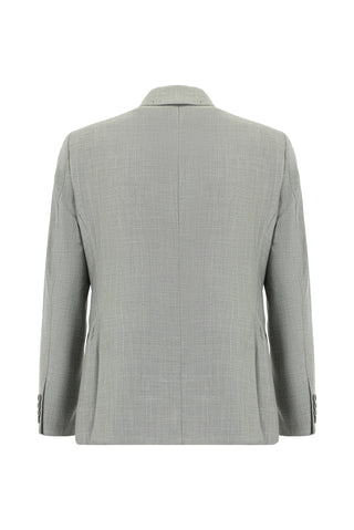 Orta Gri 7 Drop Slim Fit Dar Kesim Ekose Takım Elbise