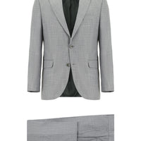 Orta Gri Slim Fit Dar Kesim Klasik Desenli Takım Elbise