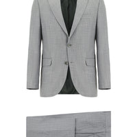Orta Gri 7 Drop Slim Fit Dar Kesim Desenli Takım Elbise