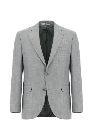 Orta Gri 7 Drop Slim Fit Dar Kesim Desenli Takım Elbise
