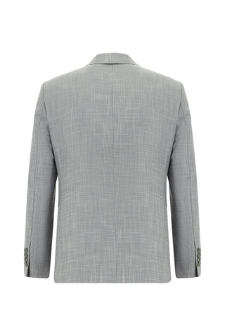 Orta Gri 7 Drop Slim Fit Dar Kesim Desenli Takım Elbise