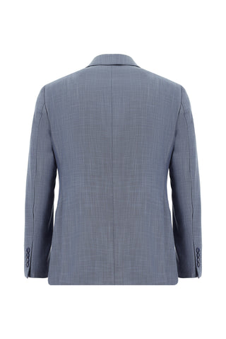 Koyu Mavi 7 Drop Slim Fit Dar Kesim Desenli Takım Elbise
