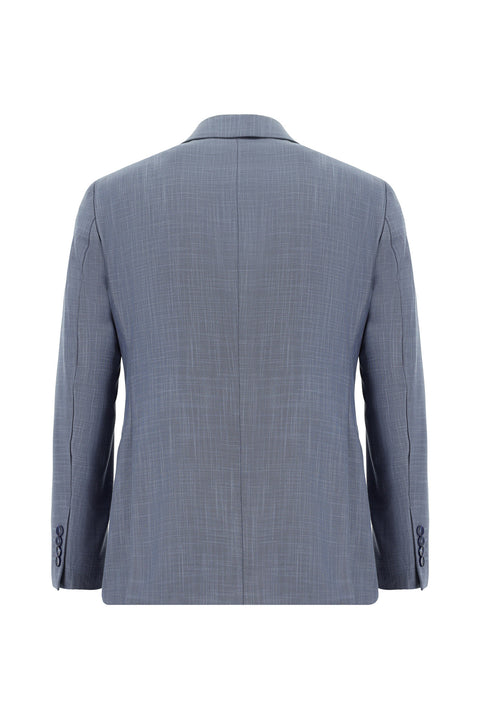 Koyu Mavi 7 Drop Slim Fit Dar Kesim Desenli Takım Elbise