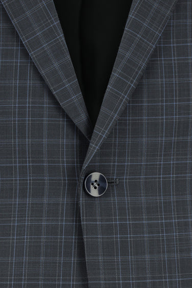 Orta Antrasit Regular Fit Klasik Ekose Takım Elbise