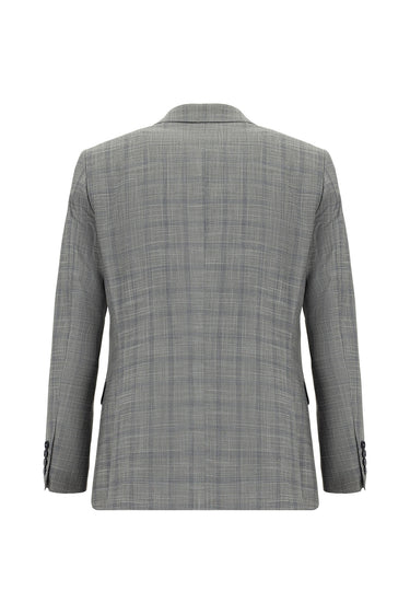 Koyu Füme Regular Fit Klasik Ekose Takım Elbise