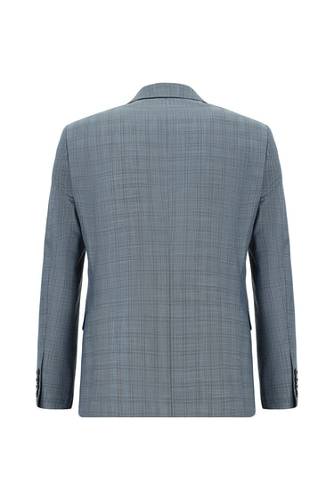 İndigo Regular Fit Klasik Ekose Takım Elbise